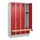 locker met bank,HxBxD 1950x1200x815mm,4vak,vak B 300mm,draaigrendel