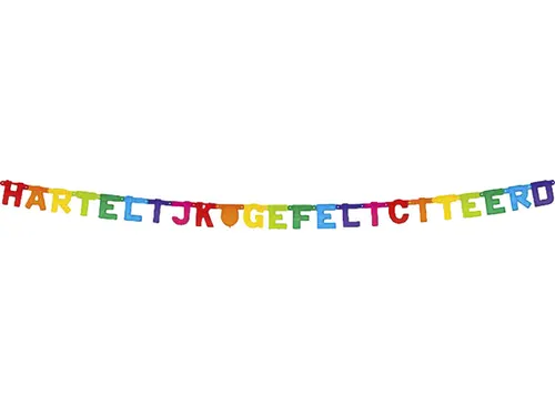 Letterslinger gefeliciteerd kleur 1.6m