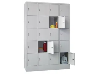 lockerkast,HxBxD 1850x1200x500mm,4x5vakken,RAL7035,front RAL7035 - 1