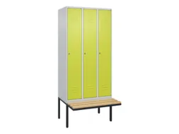 locker met bank,HxBxD 2120x900x815mm,3vak,vak B 300mm,cil.-slot