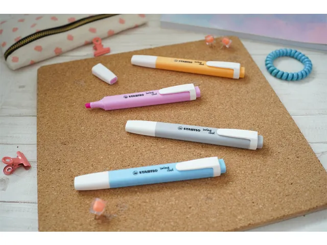 Markeerstift STABILO Swing cool 275/4 pastel assorti etui à 4 stuks