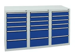 ladekast,HxBxD 900x1500x500mm,18lade(n),centr. vergrendeling