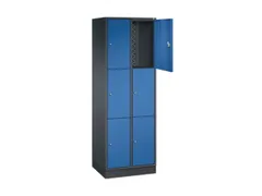 lockerkast,HxBxD 1950x620x500mm,2x3vakken,cil.-slot,sokkel
