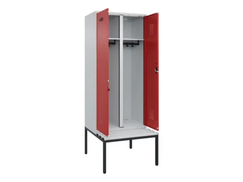 locker met bank,voor scheiding van kleding,HxBxD 2120x800x815mm,2vak