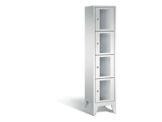 lockerkast 1850x420x500mm 1x4 vakken Cilinderslot Poten, RAL7035 - 2