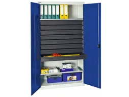 Gereedschapskast 1800x1000x500mm 2legborden 8laden Ral7035 Ral5010