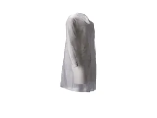 Bezoekersjas CMT L non-woven drukknopen 110cm lang PP wit 100 stuks - 4