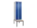 locker met bank,voor scheiding van kleding,HxBxD 2120x600x815mm,2vak