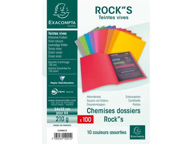 Dossiermap Rock''s 220 24x32cm Assorti 100 Stuks