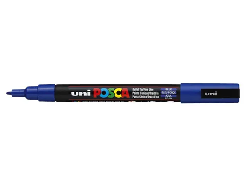 Verfstift Posca PC3M Fijne punt 0,9-1,3mm Donkerblauw