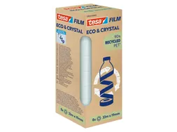 Plakband Tesa eco&crystal 59044 19mmx33m transparant 8 rollen