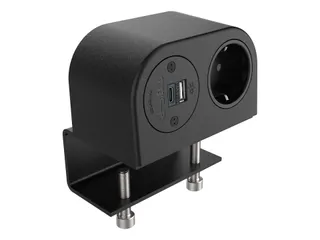 Desktop stekkerdoos Power Phase 1x Schuko + USB A en C 25W Zwart - 1