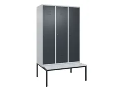 Armoire vestiaire avec banc HxlxP 2120x1200x815mm 3compart.