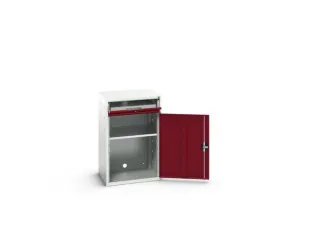 pc-kast 1000x650x550mm toetsenbordblad RAL7035 + RAL3004 - 2