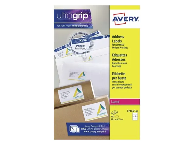 Etiket Avery L7165-40 99.1x67.7mm wit 320stuks