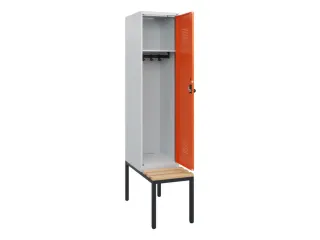 locker met bank,HxBxD 1950x400x815mm,1vak,vak B 400mm,draaigrendel - 1