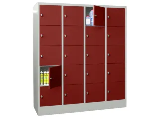 lockerkast,HxBxD 1850x1600x500mm,4x5vakken,RAL7035,front RAL3000 - 2