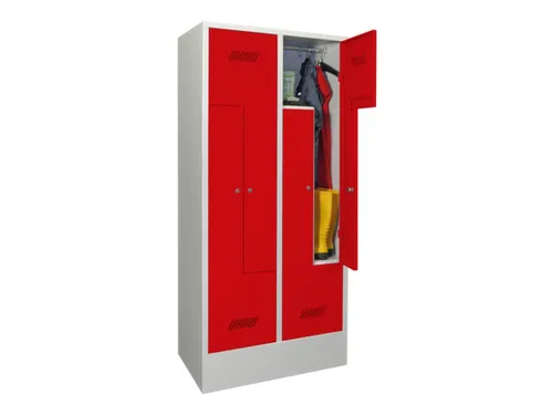 Z-garderobekast,HxBxD 1850x800x500mm,vak B 400mm,RAL7035,front RAL3000
