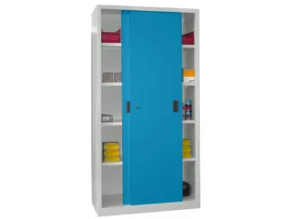 schuifdeurkast,HxBxD 1950x1000x500mm,RAL7035,front RAL5012 - 2