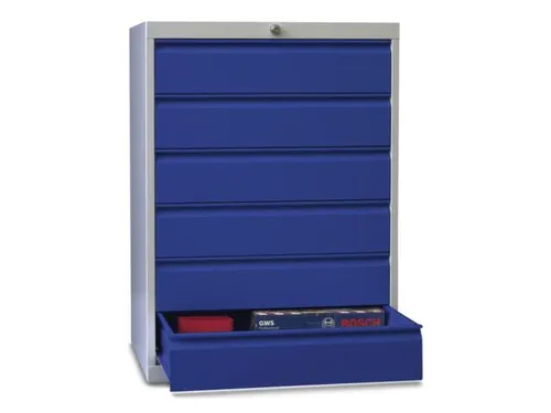 ladekast HxBxD 1000x715x600mm 6laden slot RAL7035 front RAL5010