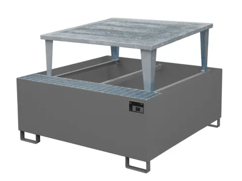opvangbak,v. 1xIBC,opvangvol. 1000l,HxBxD 1083x1460x1460mm,m. aftapbok