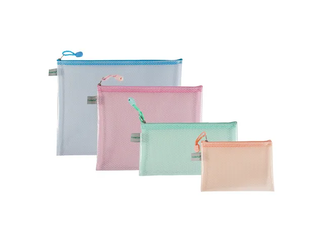 Pochette zip Foldersys EVA A4 bleu pastel
