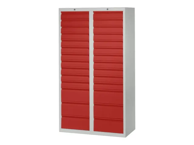 ladekast,HxBxD 1800x1000x500mm,28lade(n),RAL7035,front RAL3000