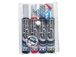 Viltstift Pentel MWL5M Maxiflo whiteboard assorti 3mm 4stuks