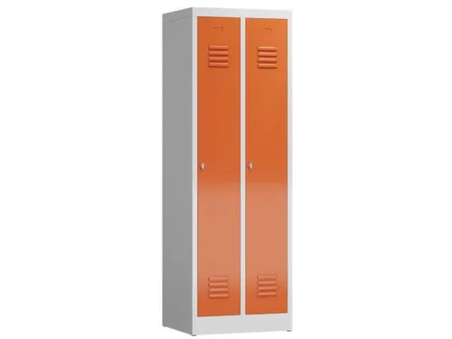 garderobekast 1800x590x500mm 2vak klink sokkel romp RAL7035 RAL3000