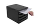 Module de classement Big Box 4 tiroirs Glossy - Noir brillant