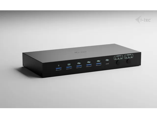 i-tec USB-C KVM Dock PRO for Three Hosts, Dual Video, with 2x Power De