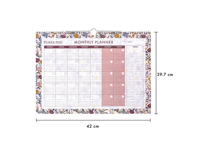 Agenda mensuel Pukka Pad Bloom A3, non daté, beige