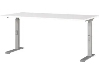 In hoogte verstelbaar bureau,HxBxD 680-910x1600x800mm,blad wit - 1
