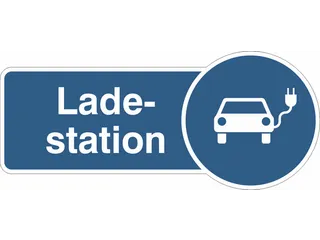 uithangbord,"Laadstation",aluminium,blauw/wit,om te verlijmen - 1