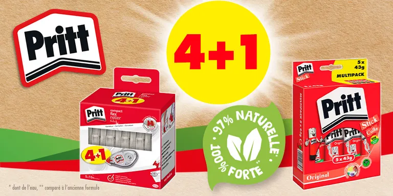 Bâton de colle et roller correcteur maintenant 4+1 gratuit