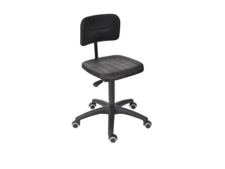 Werkplaatsstoel H 465-655mm Pu-Zitting Voetkruis Kunststof Wielen - 1