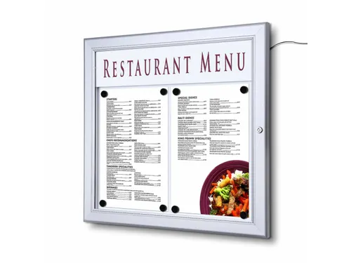 Outdoor Menubord LED Verlicht Met Logo Paneel 2xA4 Liggend