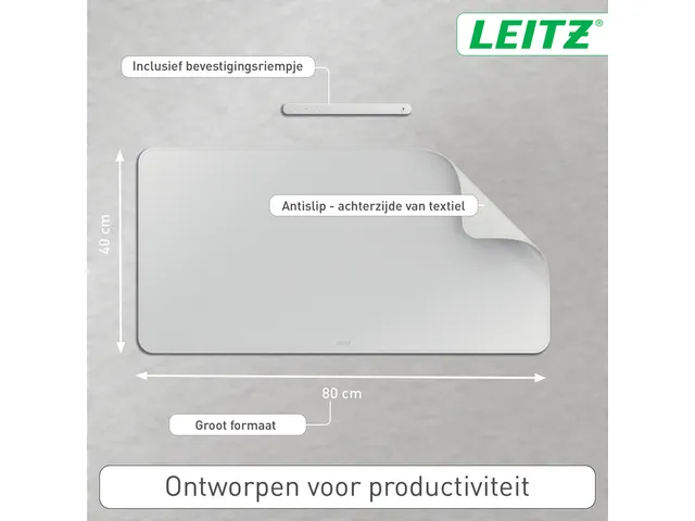Bureau-onderlegger Leitz 80x40cm oprolbaar grijs