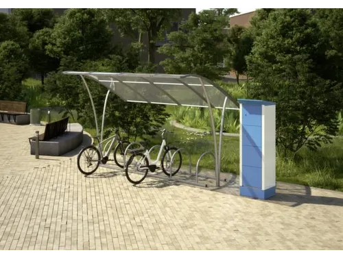 E-bike laadstation HxBxD 2095x600x500mm 8stekkerdozen 220V RAL9006