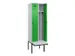 locker met bank,voor scheiding van kleding,HxBxD 2120x600x815mm,2vak