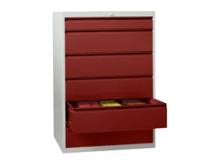 ladekast,HxBxD 1200x715x600mm,6lade(n),cil.-slot,RAL7035,front RAL3000 - 2