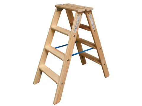 dubbele ladder,beide zijden,2x4treden,Stand H 0,45m,balk L 0,95m,hout