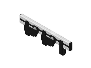 Pro-line Wandgarderobe 3 Haken Grijs zwart - 5