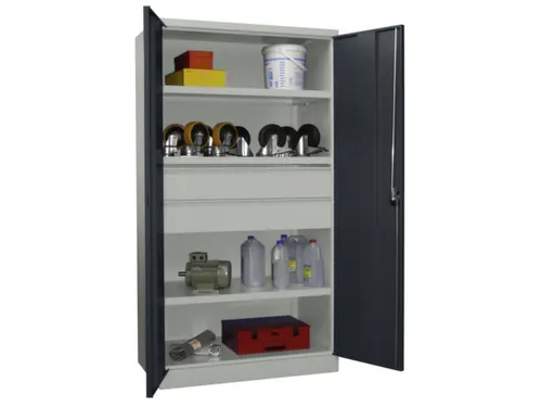 systeemkast,HxBxD 1950x1040x630mm,3xStalen bodem,RAL7035,front RAL7016