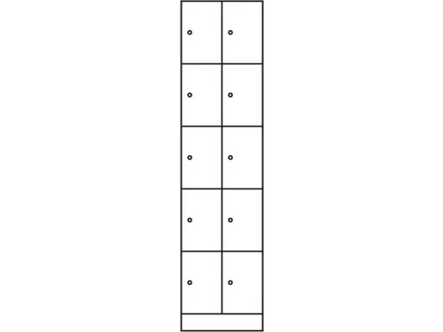 lockerkast RAL7035 HxBxD 1950x460x480mm 2x5vakken vak B 190mm