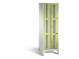 lockerkast 1850x610x500mm 2x3 vakken Cilinderslot Poten, RDS1108060 - 2