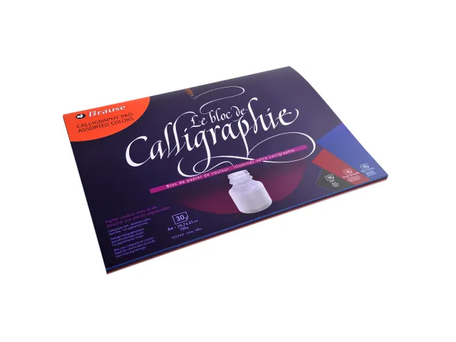 Kalligrafie blok -3 kleuren 30bl 125g A4