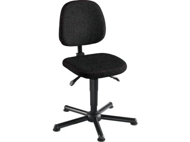 Werkplaatsstoel,standaardzitting,zitting stof zwart