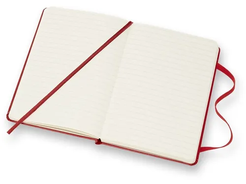 Notitieboek Moleskine pocket 90x140mm lijn hard cover scarlet red