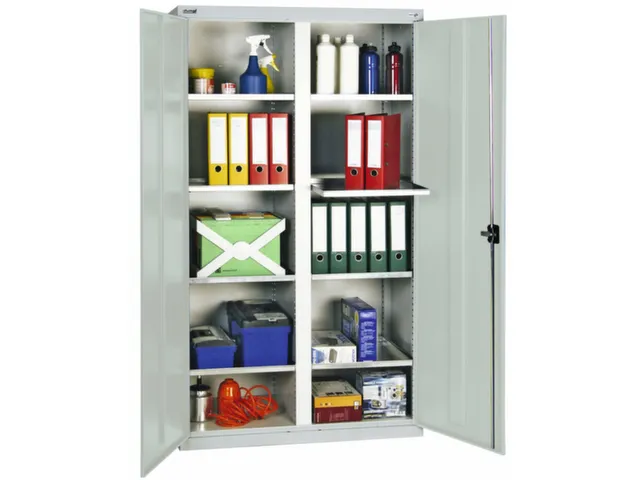 Materiaalkast Hxbxd 1800x1000x500mm 8legborden Uitschuifbaar Ral7035